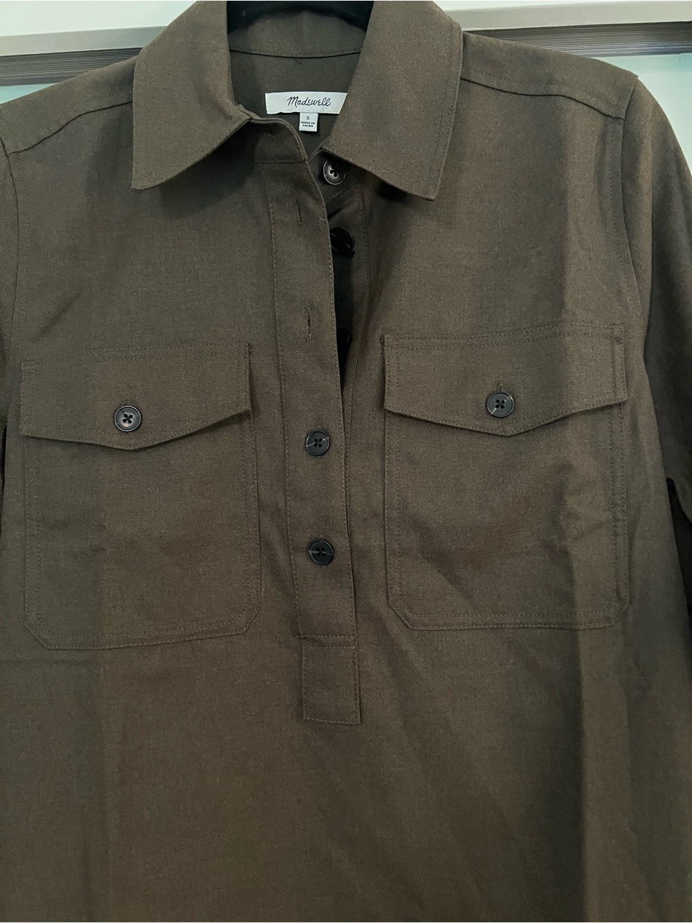 Madewell Button-Up Mini Shirtdress - Size S - Picture 7 of 9